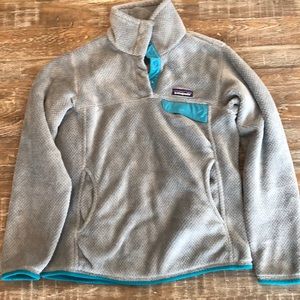 Patagonia retool grey and teal fleece